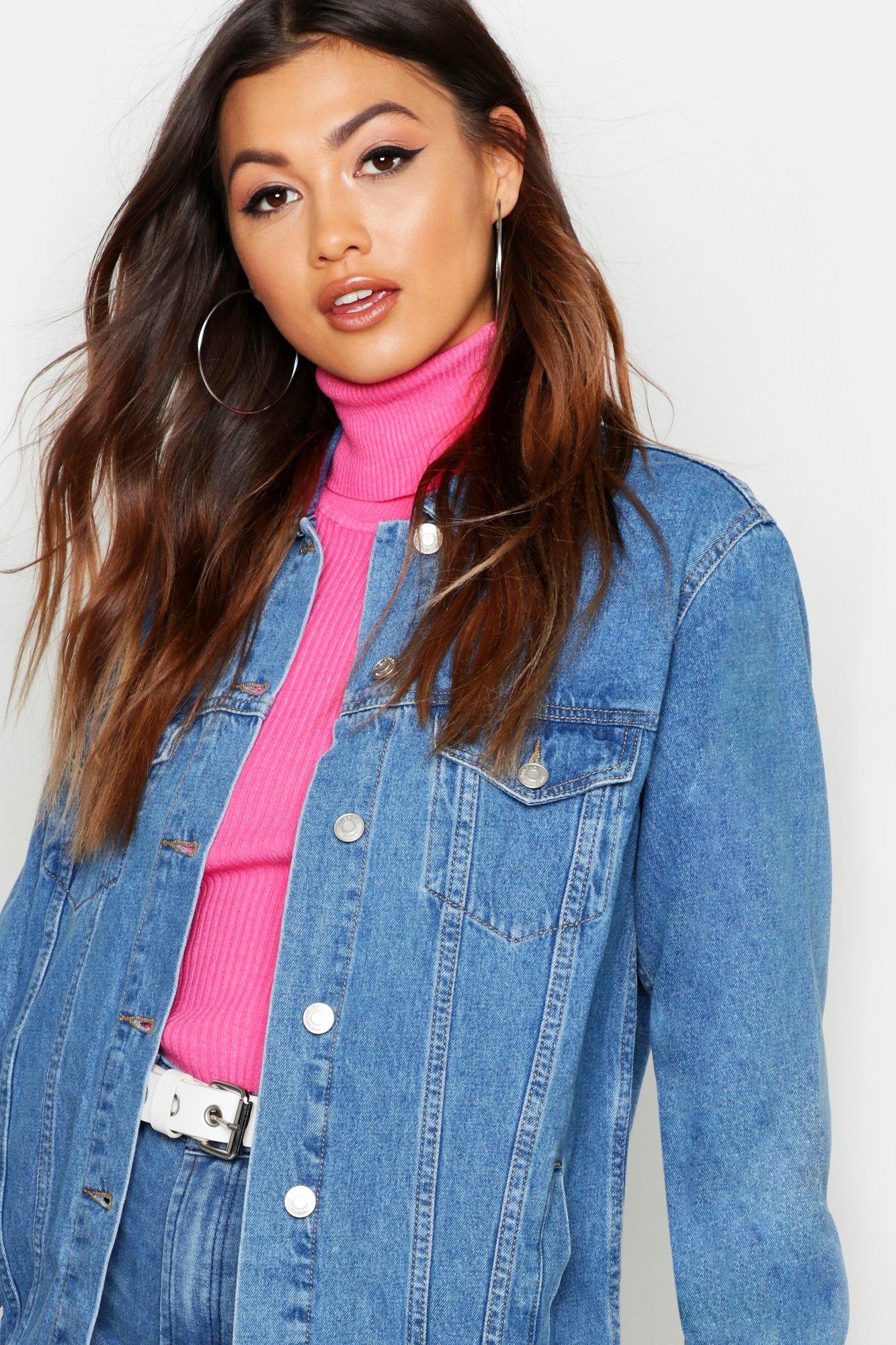 Boohoo longline denim outlet jacket