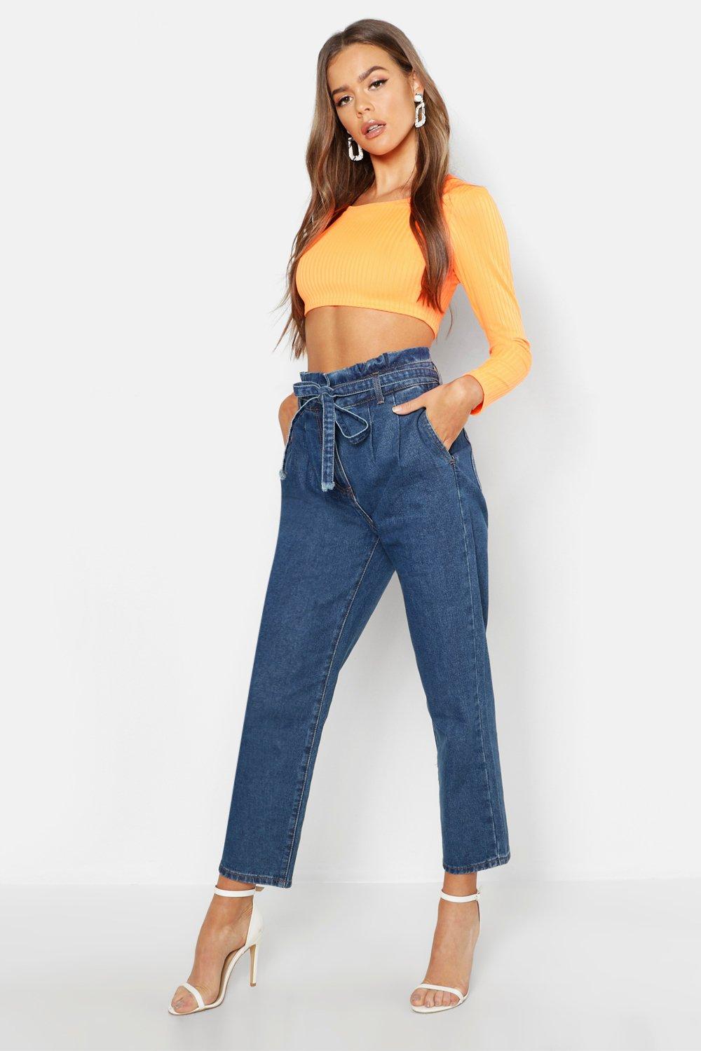 boohoo paperbag jeans