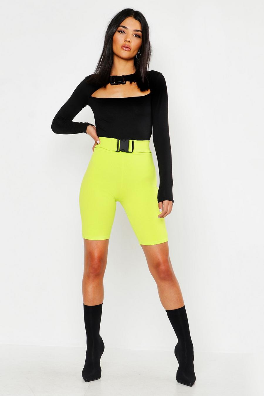 Lime Safety Buckle Cycling Shorts image number 1