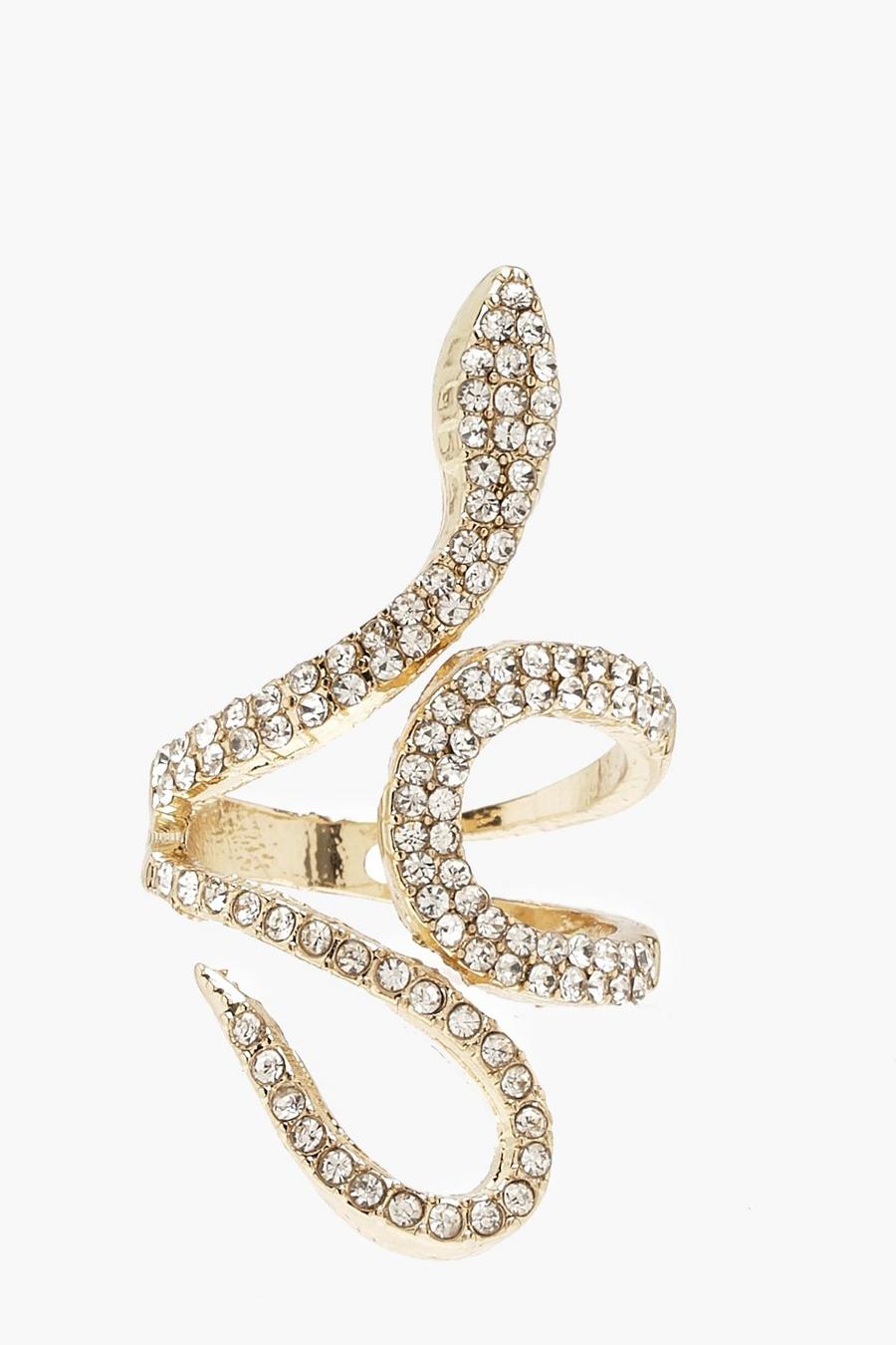 Statement-Ring mit Strass, Gold image number 1