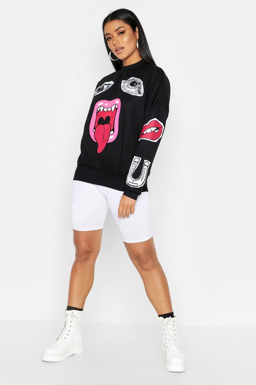 Black Face Graphic Sweater