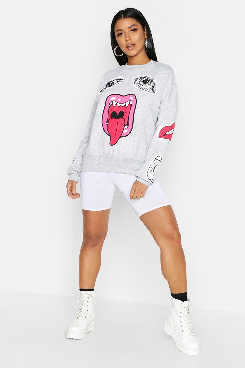 Abstract face online sweater