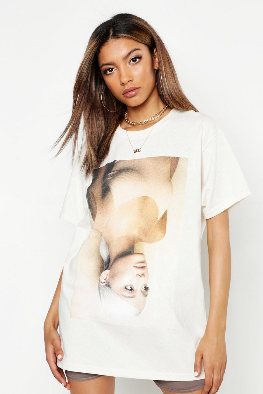 Oversized lizenziertes Ariana Grande T-Shirt, Steingrau image number 1