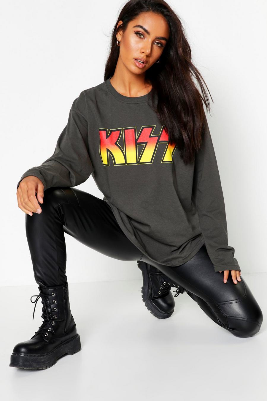 Kiss Long Sleeve Oversized Licence T-Shirt image number 1