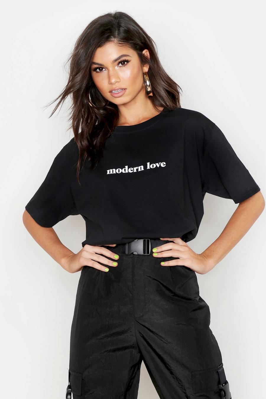 T-shirt oversize con scritta Modern Love image number 1