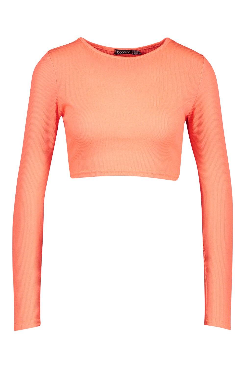 neon orange crop top