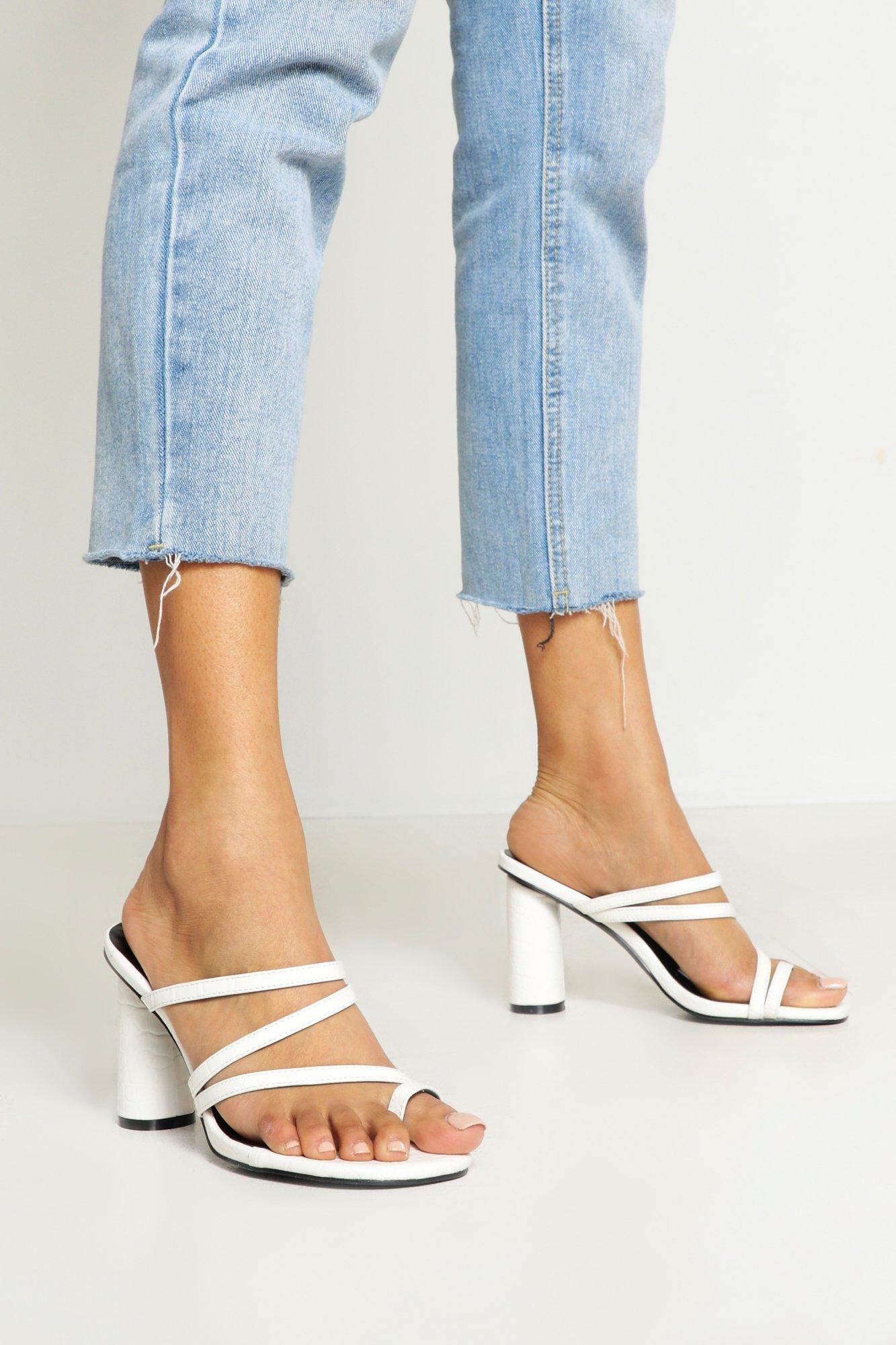 white strappy mules