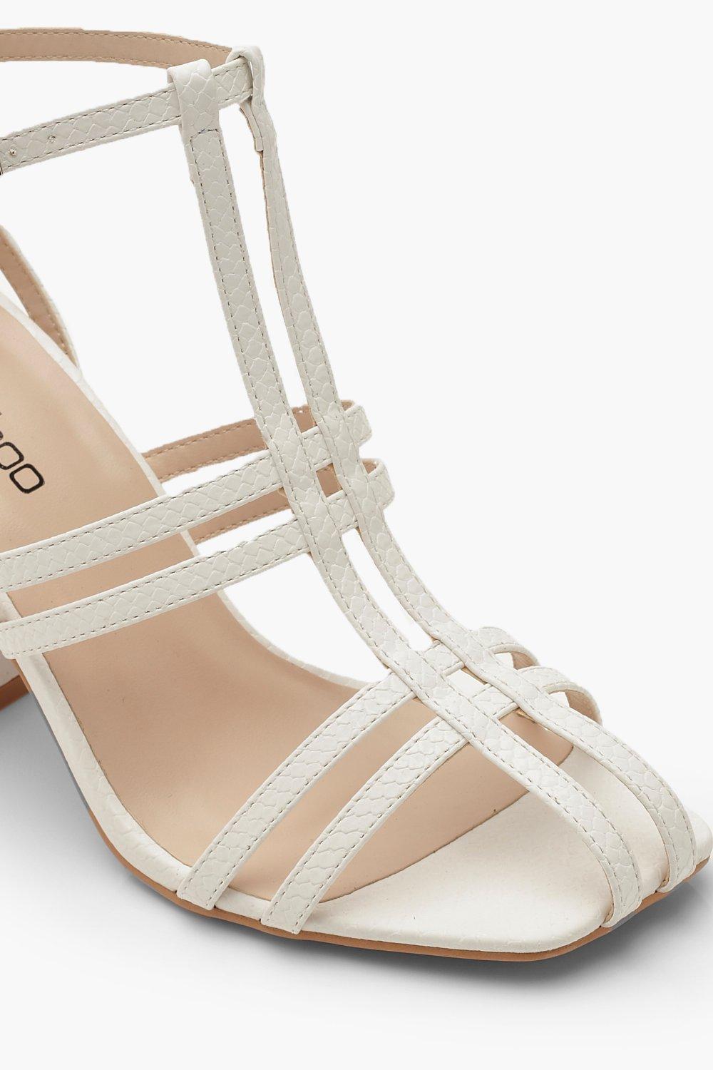 T-strap Cage High Heels Sandals Women Design Feminine Elegant