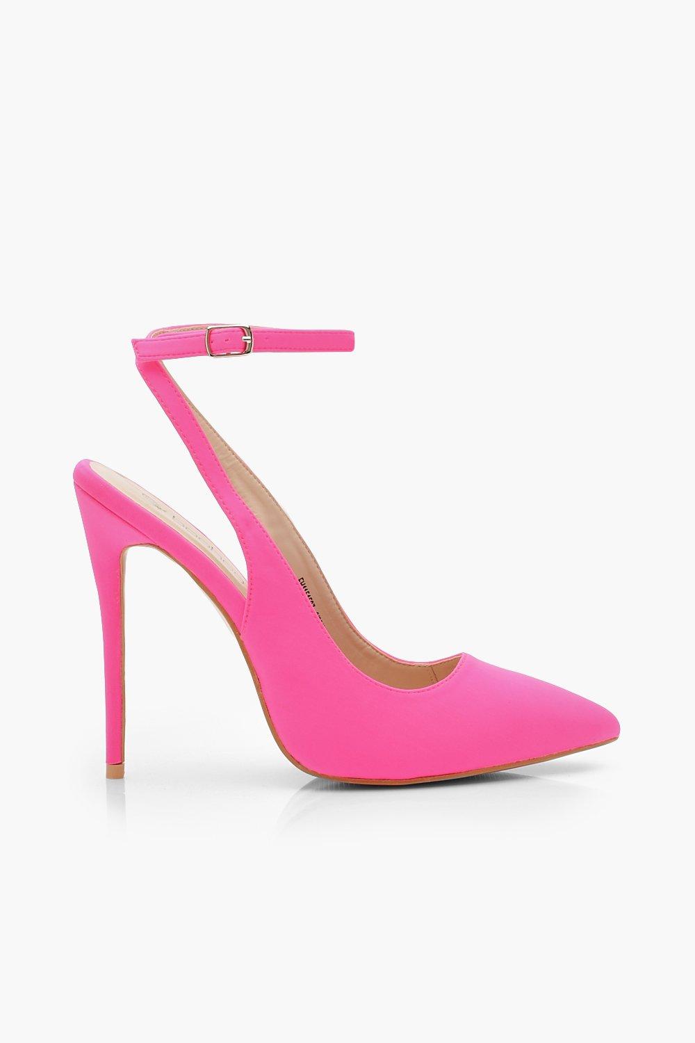 Neon pointed cheap toe heels