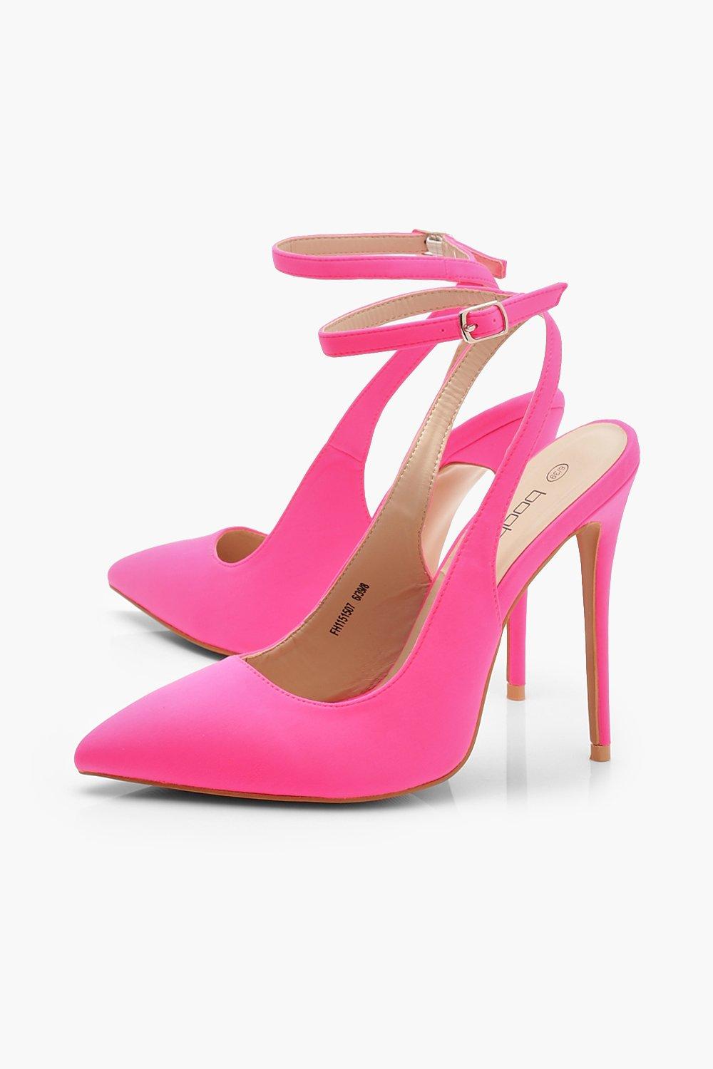 Neon store pointy heels