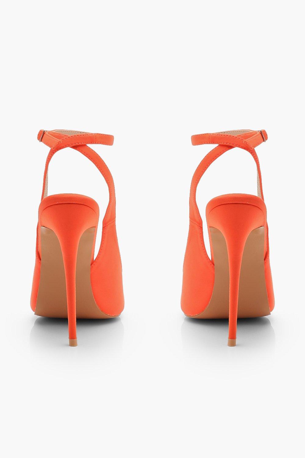 Orange pointed heels hot sale