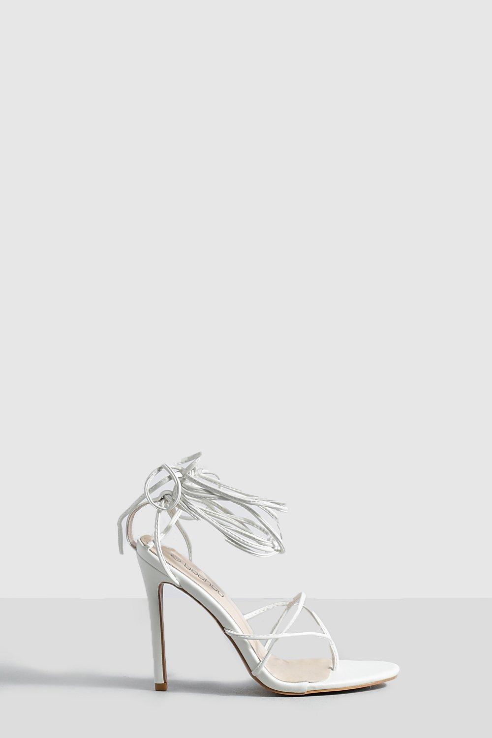 Boohoo white heels hotsell