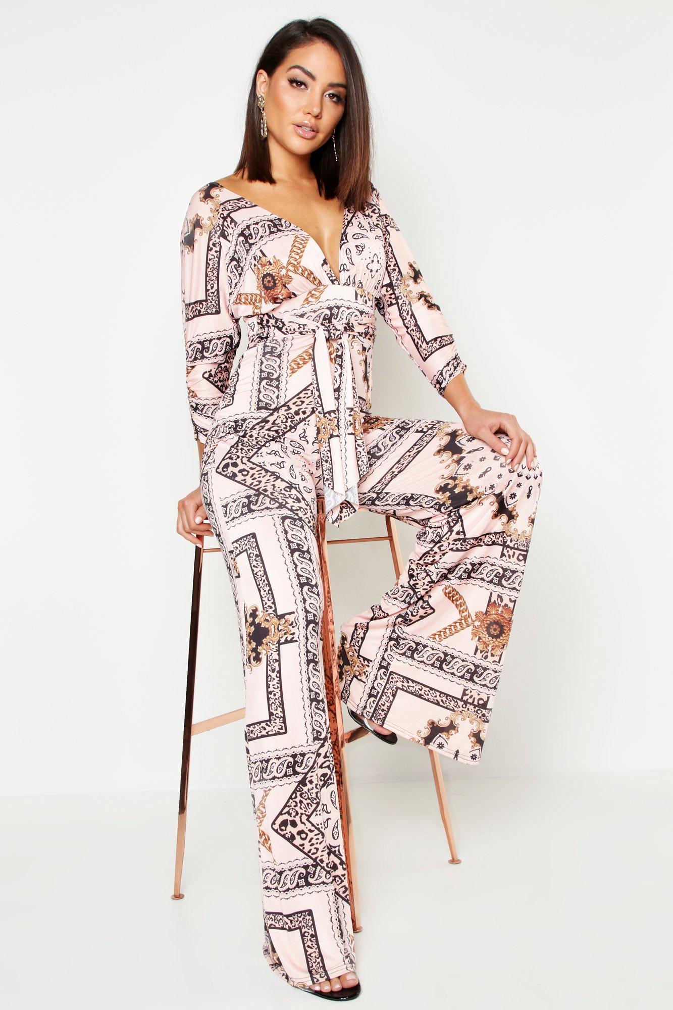 chain print jumpsuit