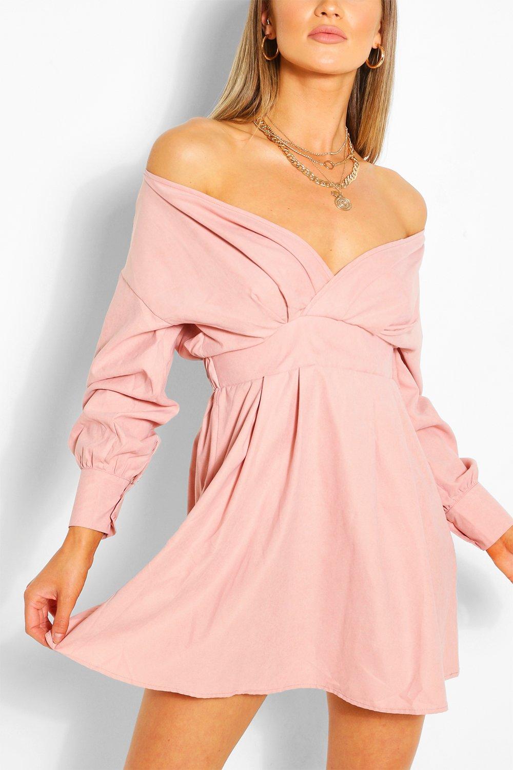 wrap front skater dress