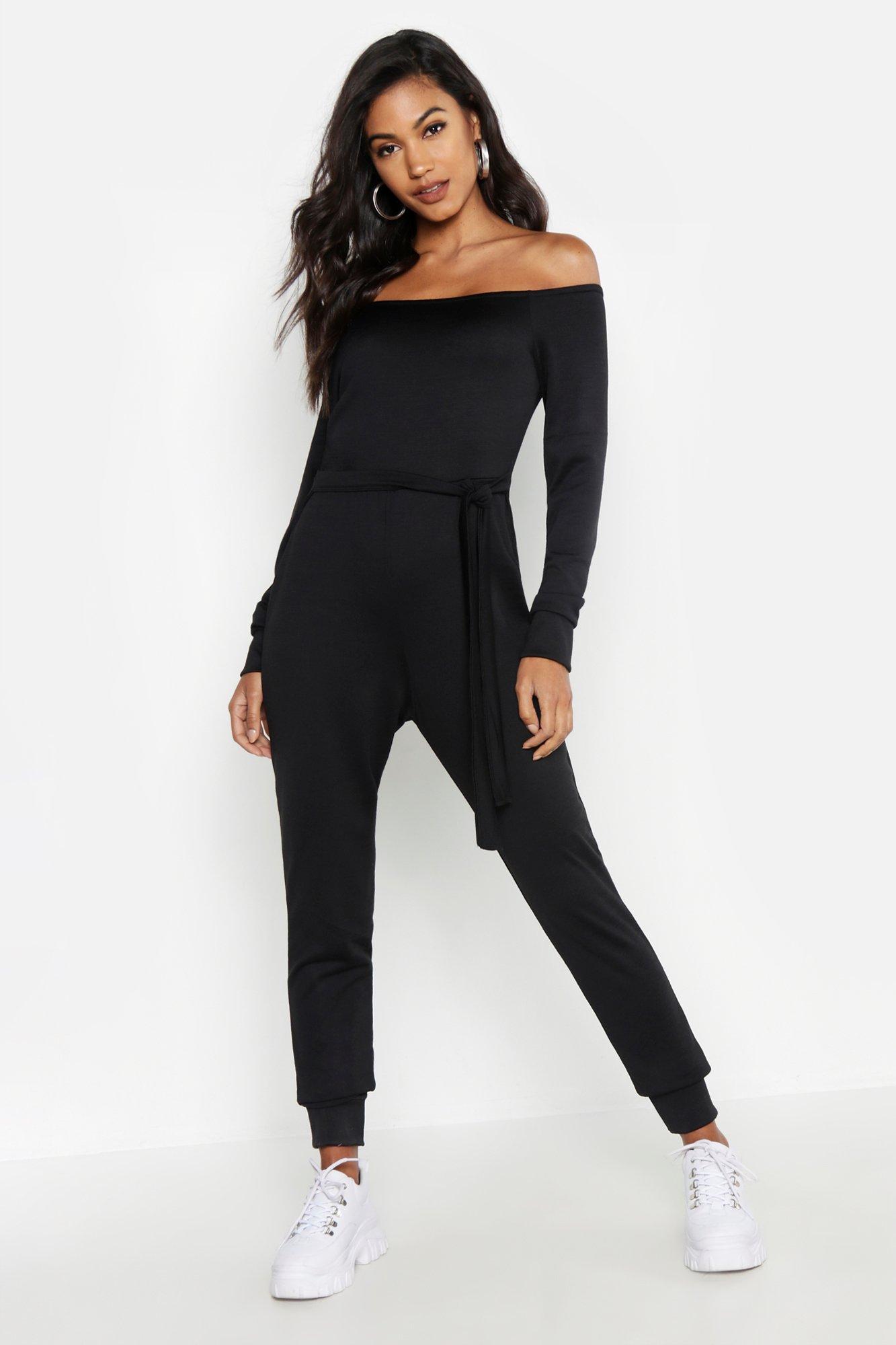 Tie Waist Off the Shoulder Jumpsuit