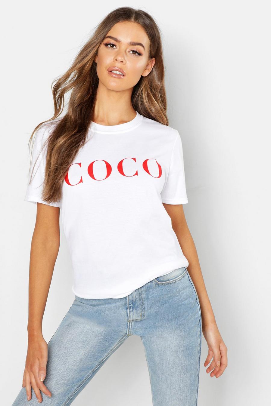 White Coco Slogan T-shirt image number 1