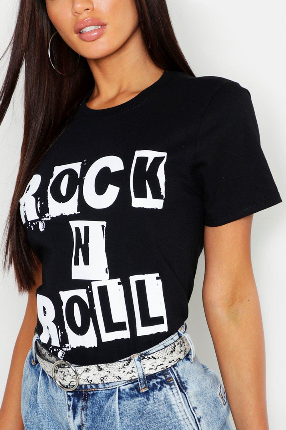 Rock N Roll Slogan T Shirt