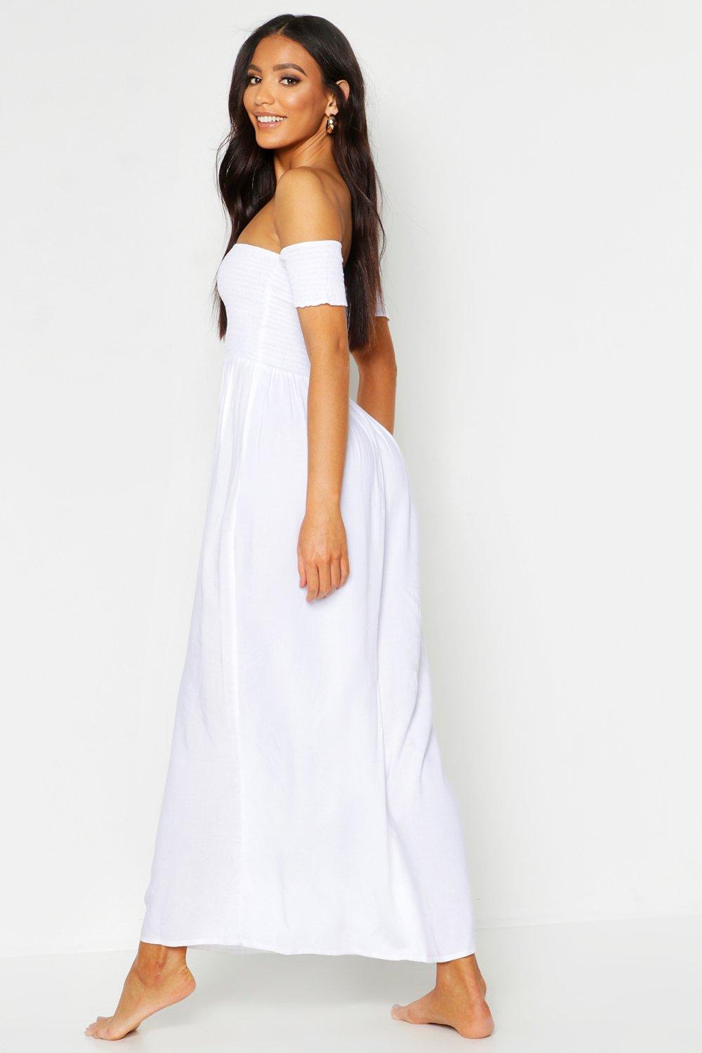 bardot maxi beach dress