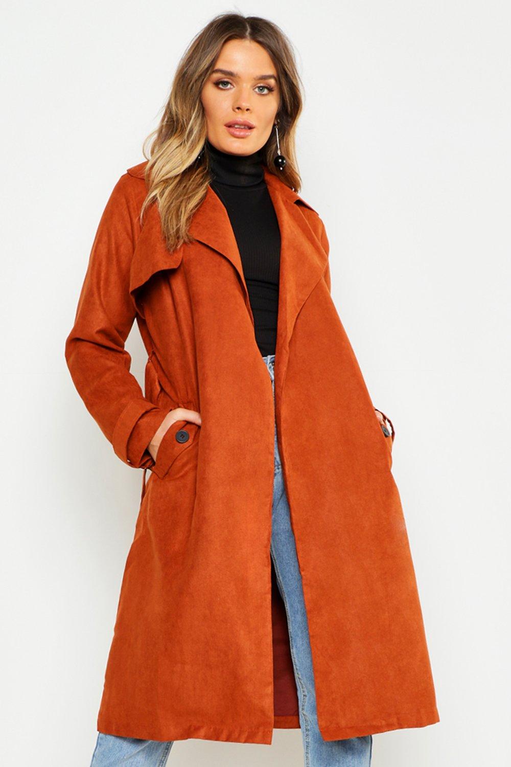 Faux suede shop duster jacket