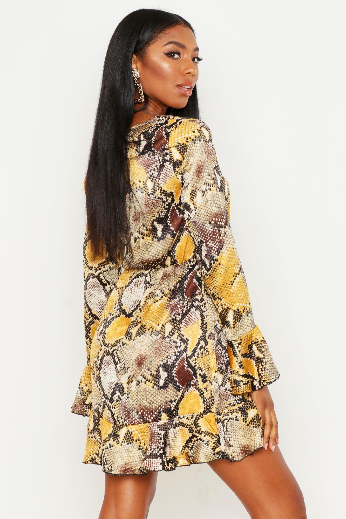 Yellow snake best sale print dress