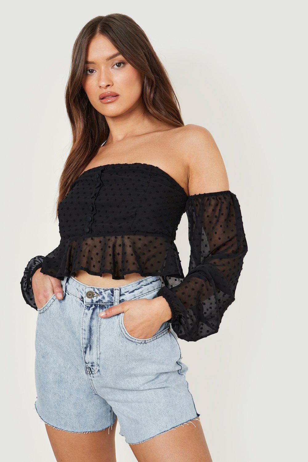 No shoulder crop top sale