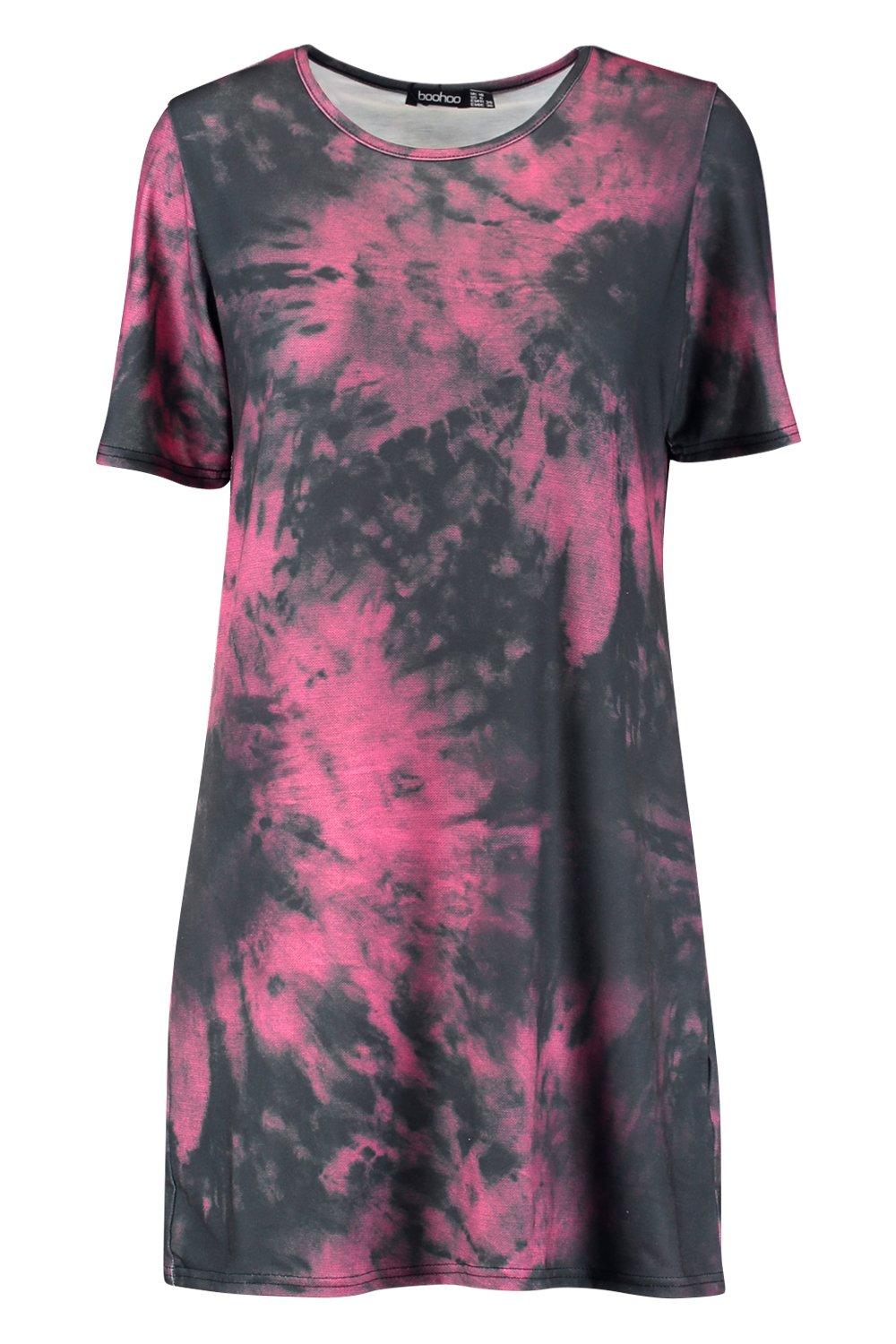 boohoo tie dye t shirt dress