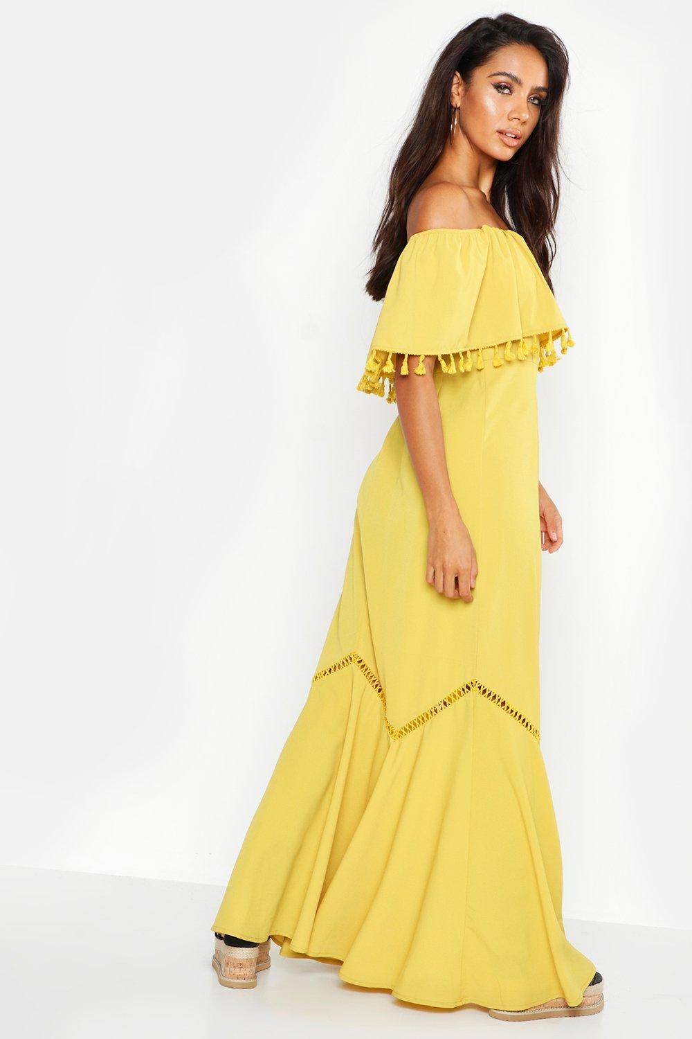 maxi dress with tassels