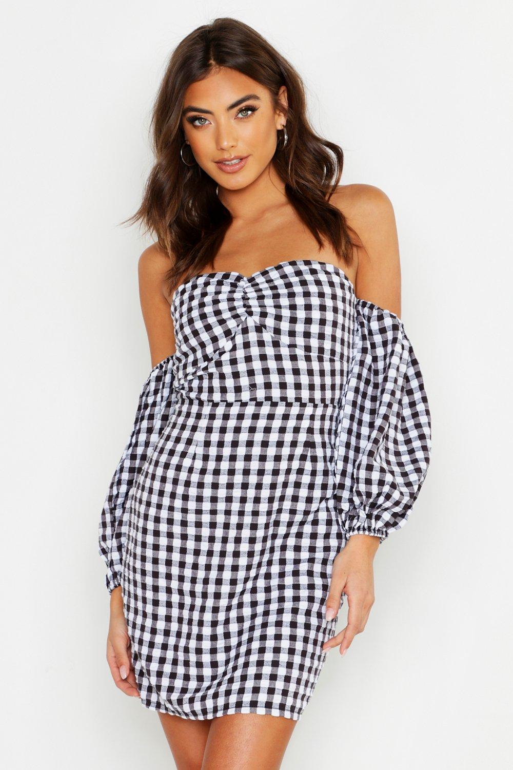 gingham dress boohoo