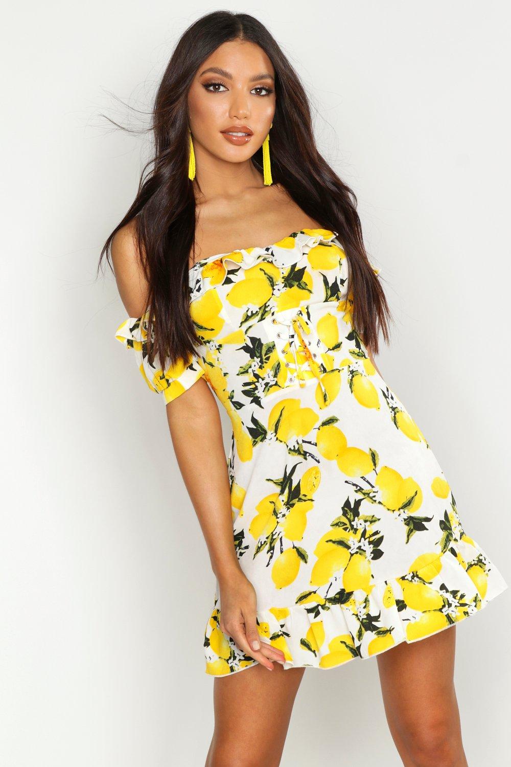 lemon print dress uk