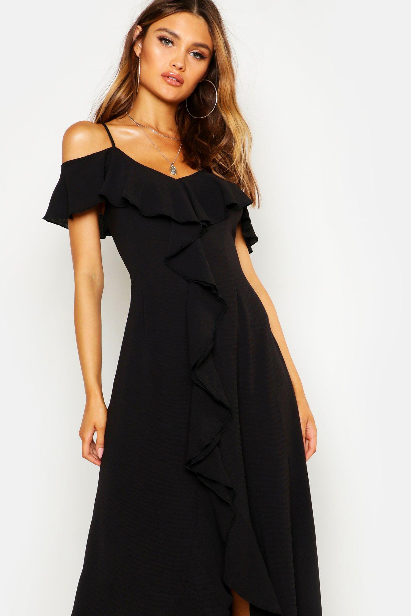 Ruffle front 2024 maxi dress