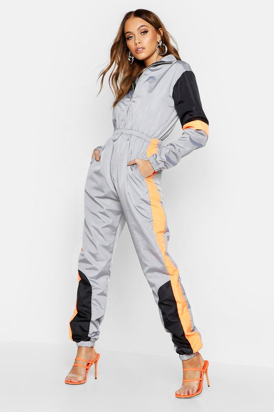 Grey Colour Block Shell Jumpsuit image number 1