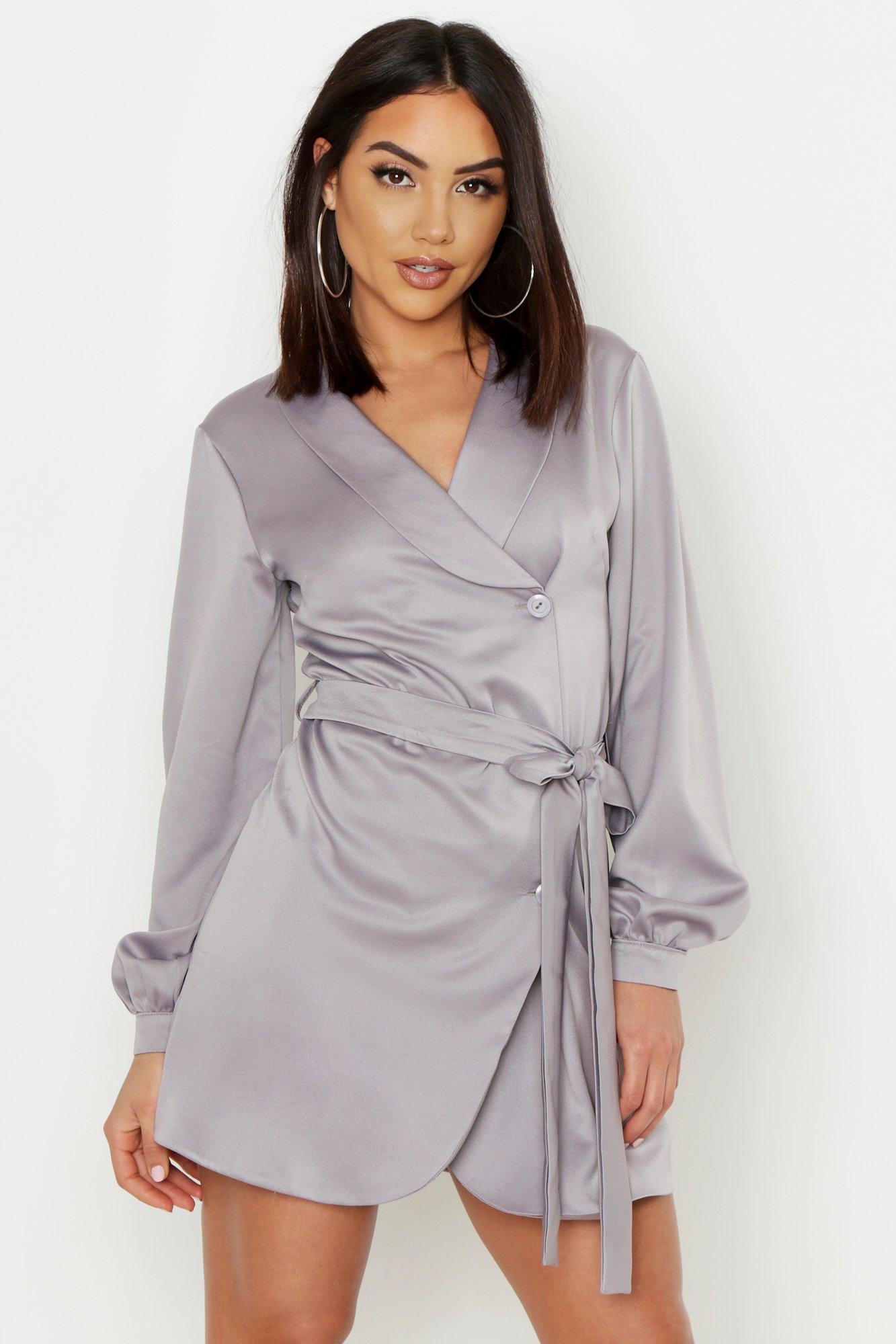 boohoo tie waist dress