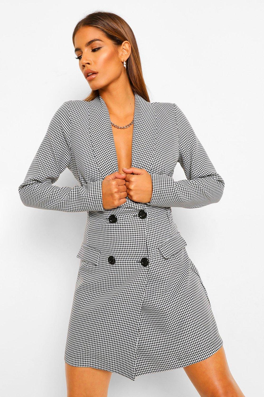 boohoo dogtooth dress