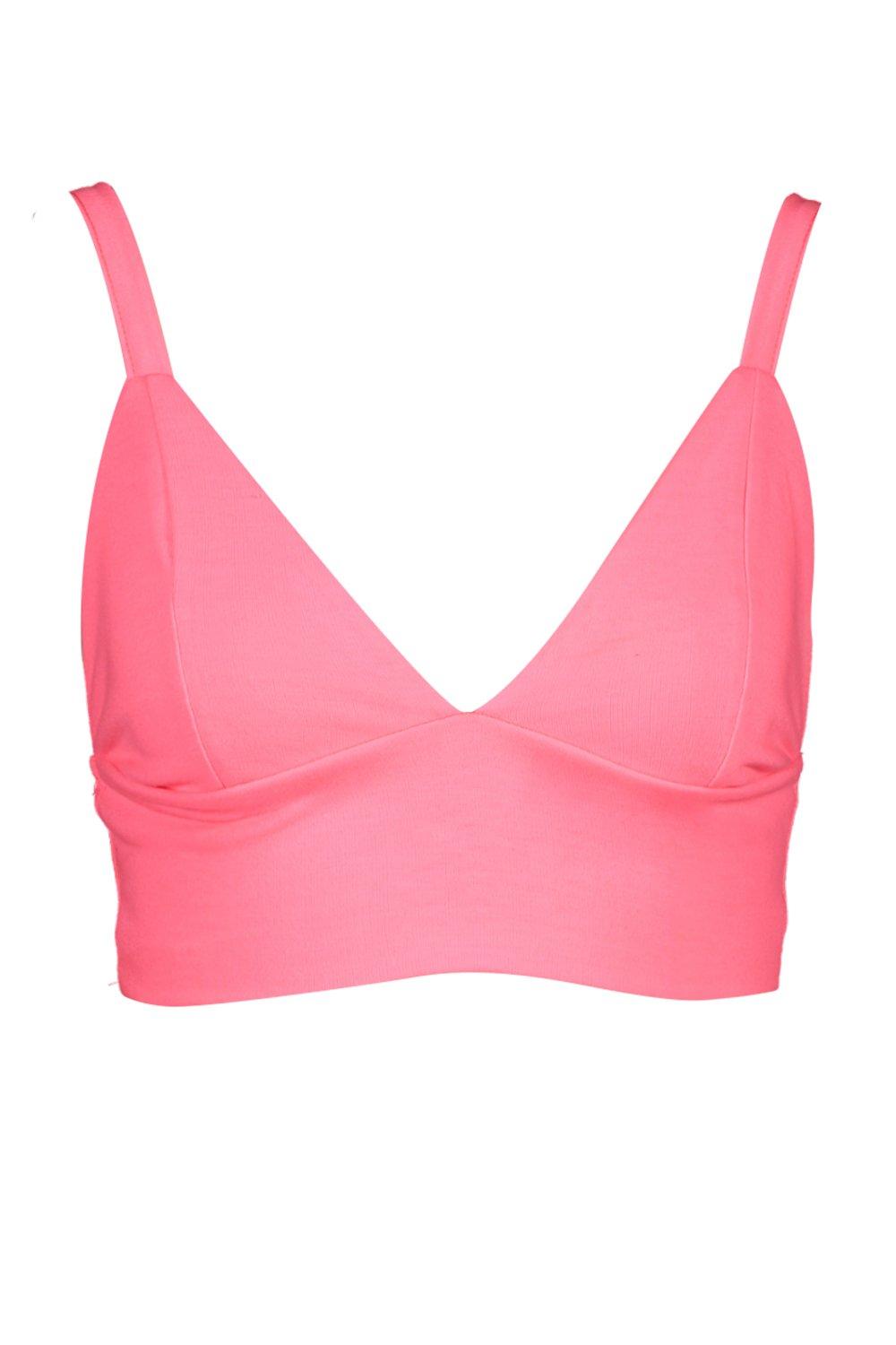 neon pink sports bra