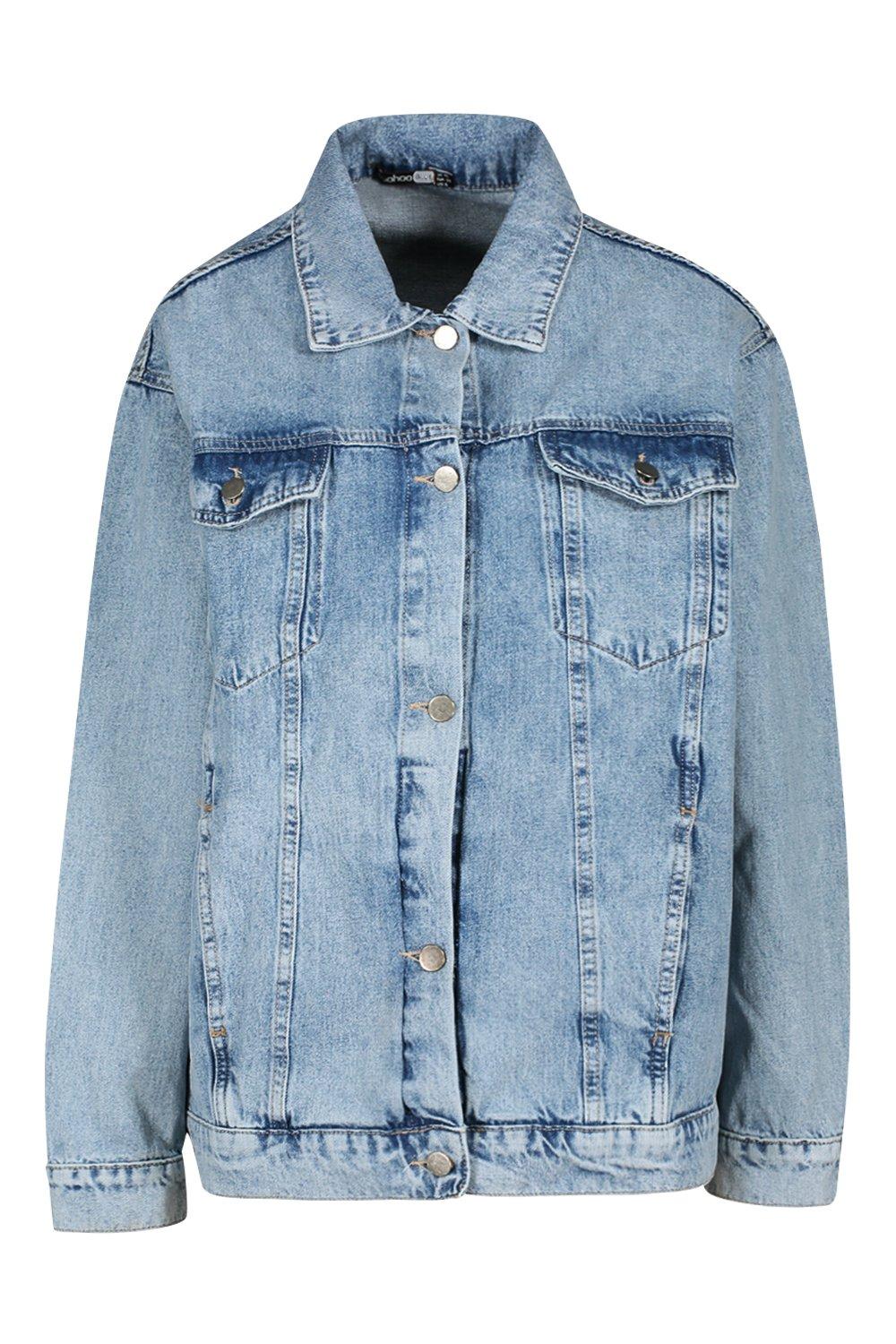 oversized blue denim jacket