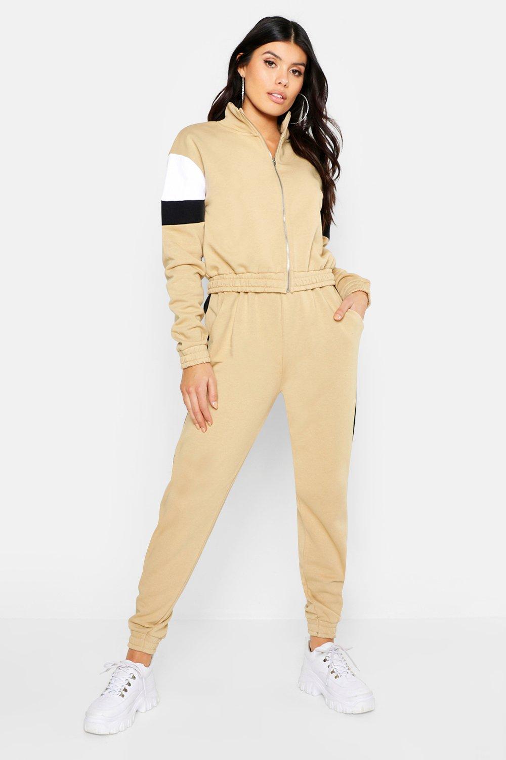 Woman Embroidered Colour Block Stripe Tracksuit #AFF, , #sponsored,  #Affiliate, #Colour, #Tracksuit, #St…