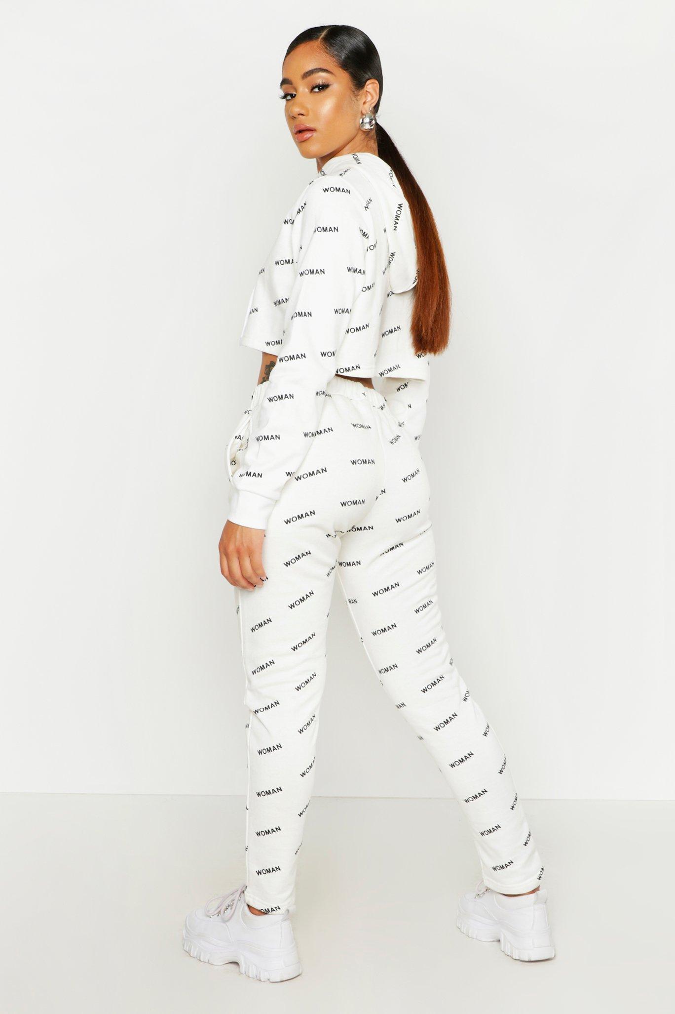 Cropped Balloon Sleeve All Over Print Sweat