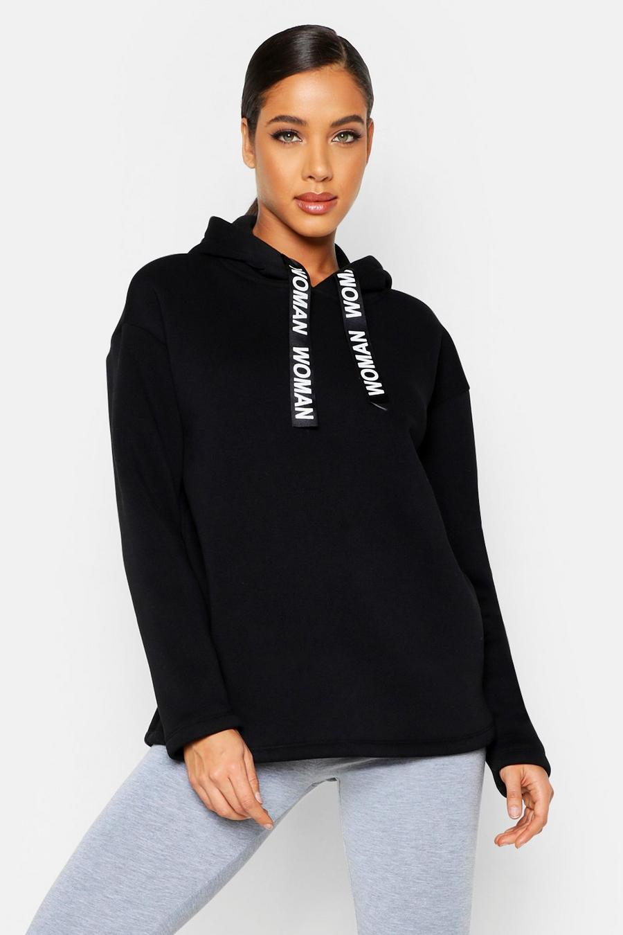 Oversized Printed Drawcord Hoody image number 1