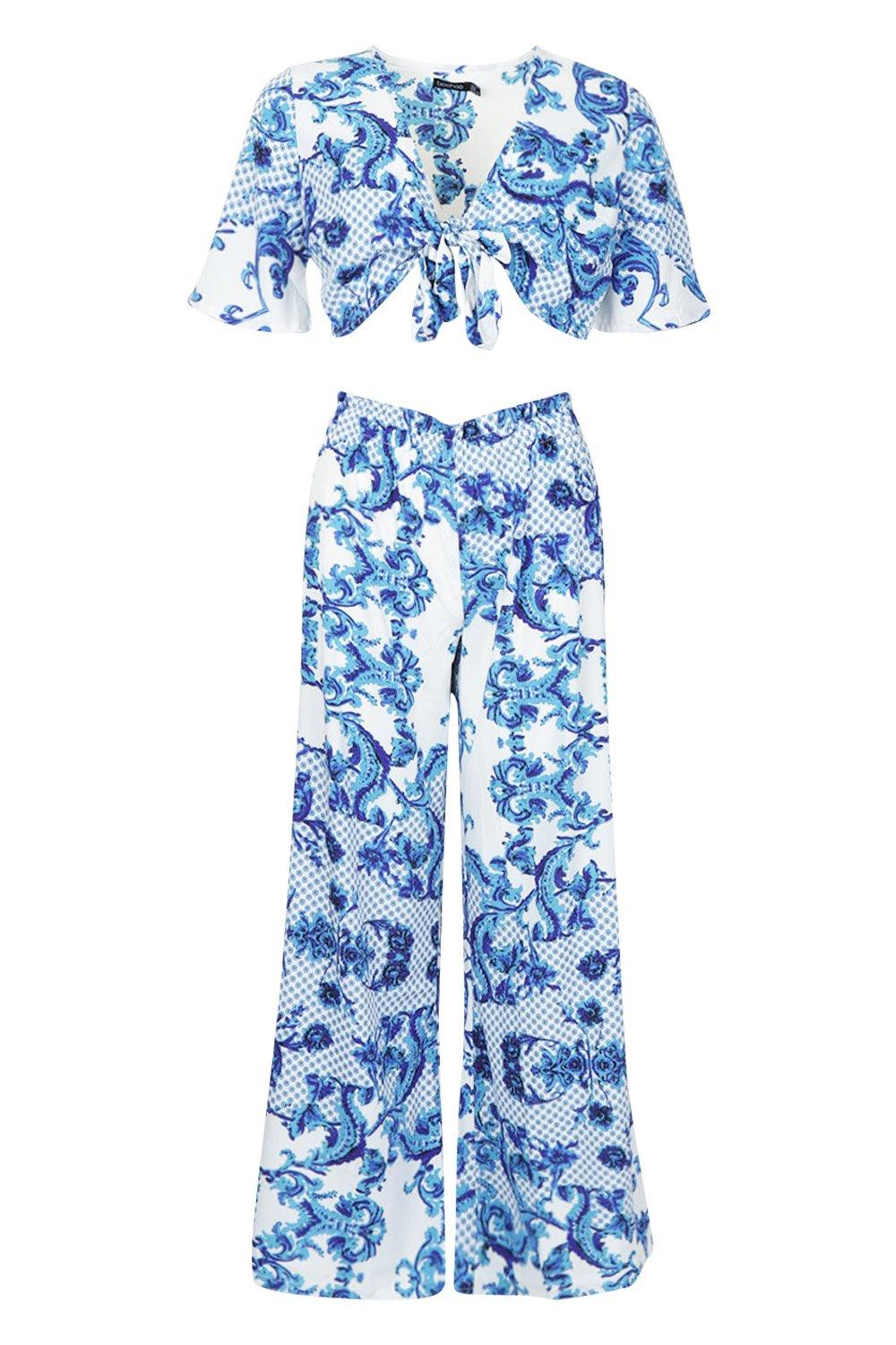 Set coordinato con pantaloni palazzo
