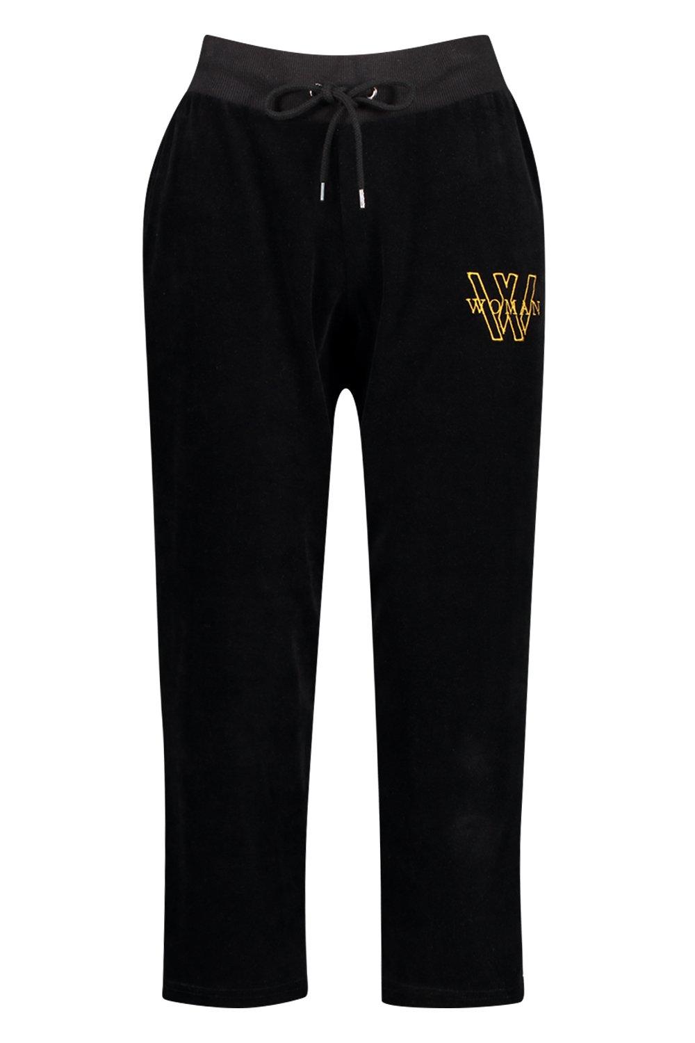 Velour Cropped Woman Jogger