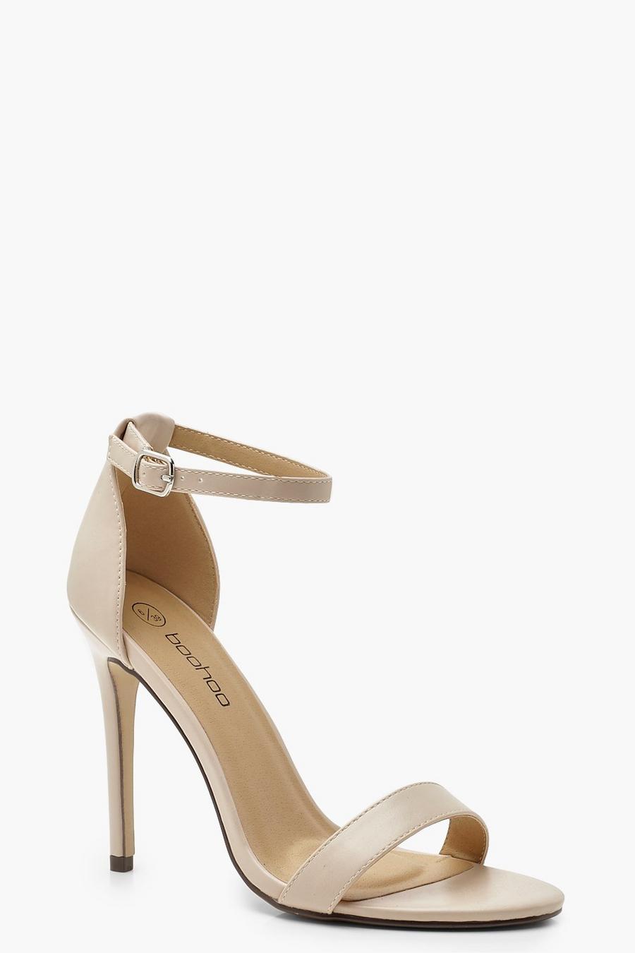 Nude Wide Width Stiletto Barely There Heels image number 1