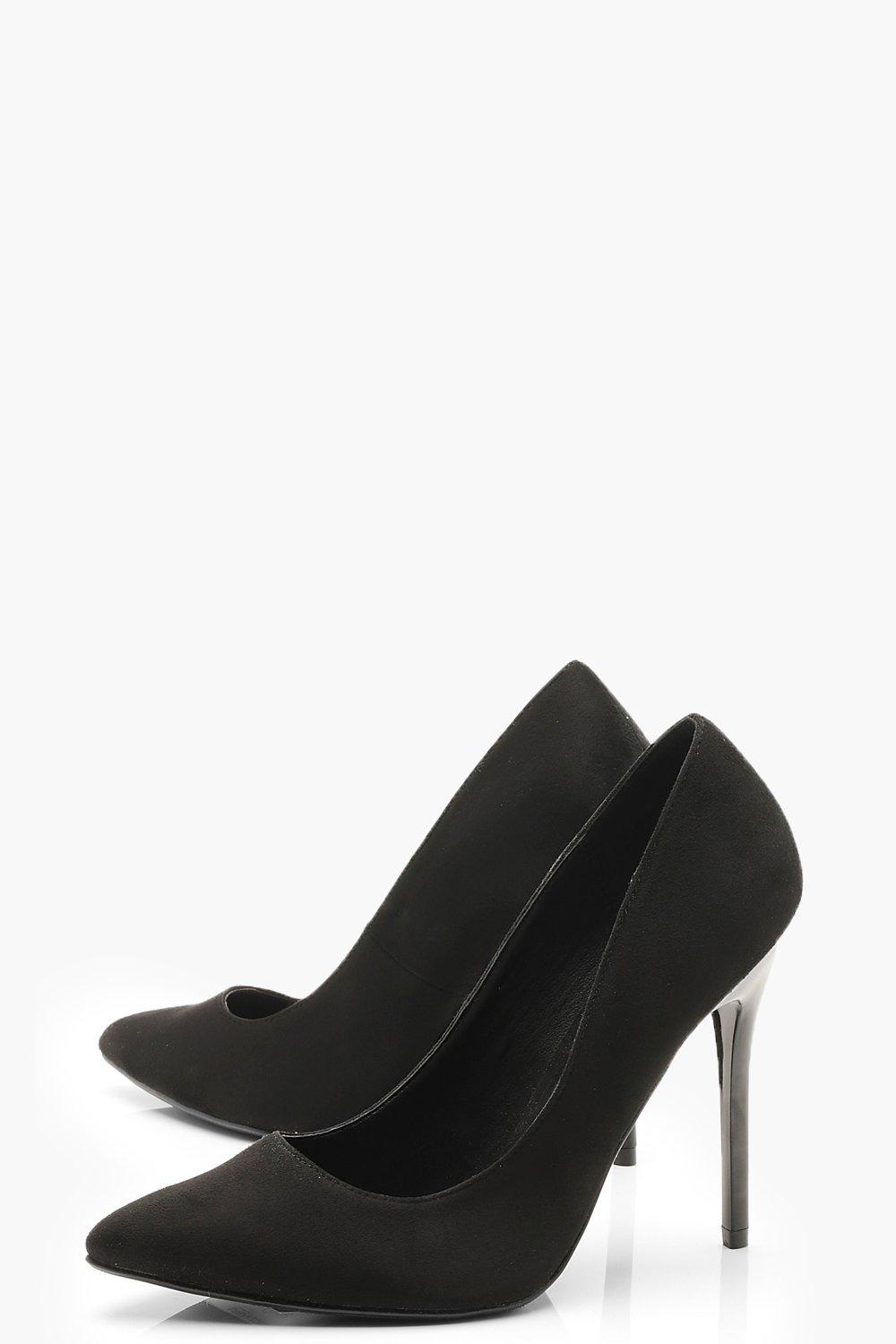 wide fit black stiletto heels