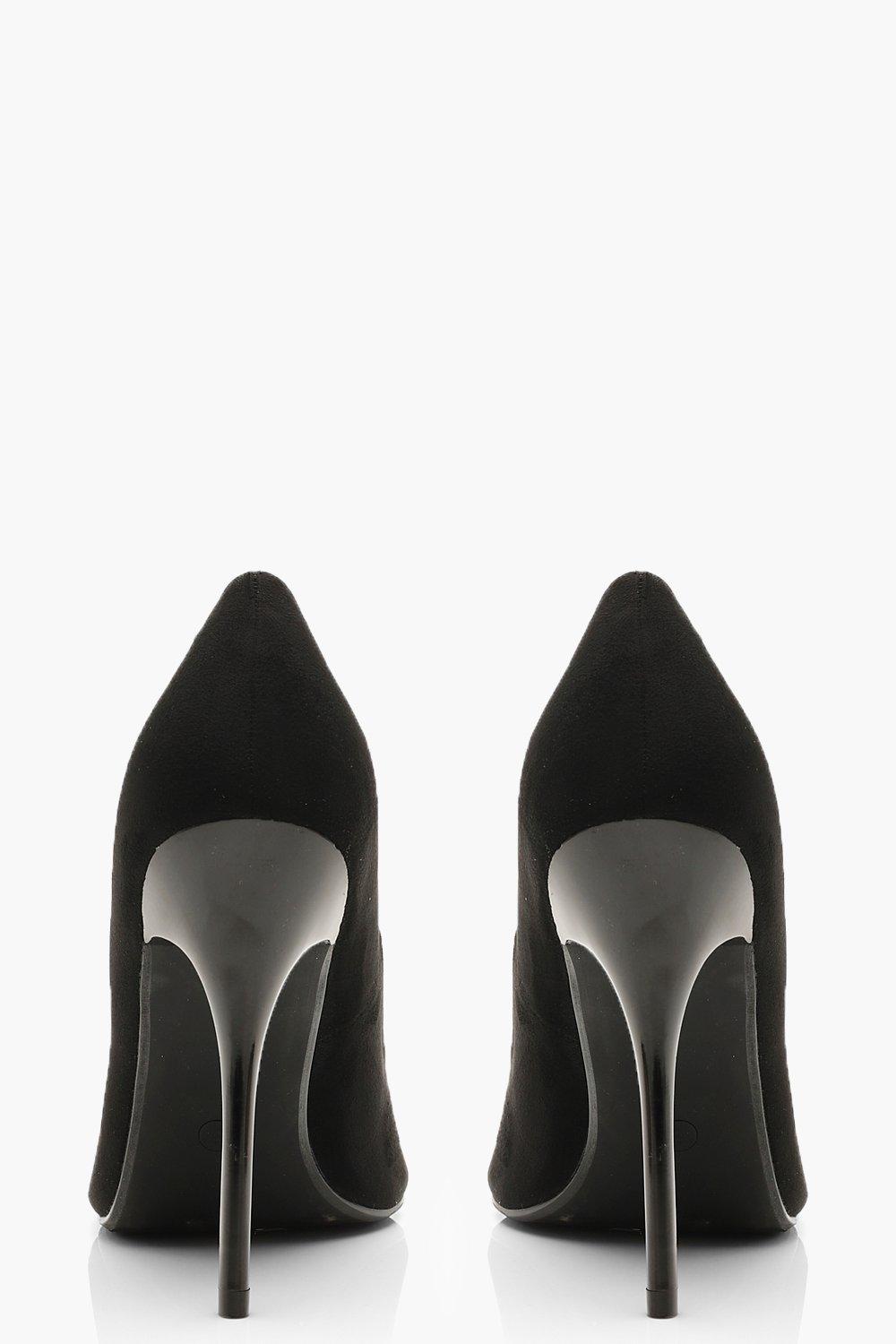 black wide high heels