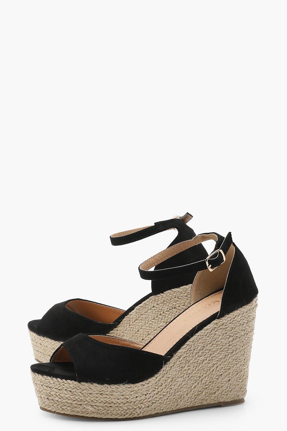 wide fit peep toe wedges