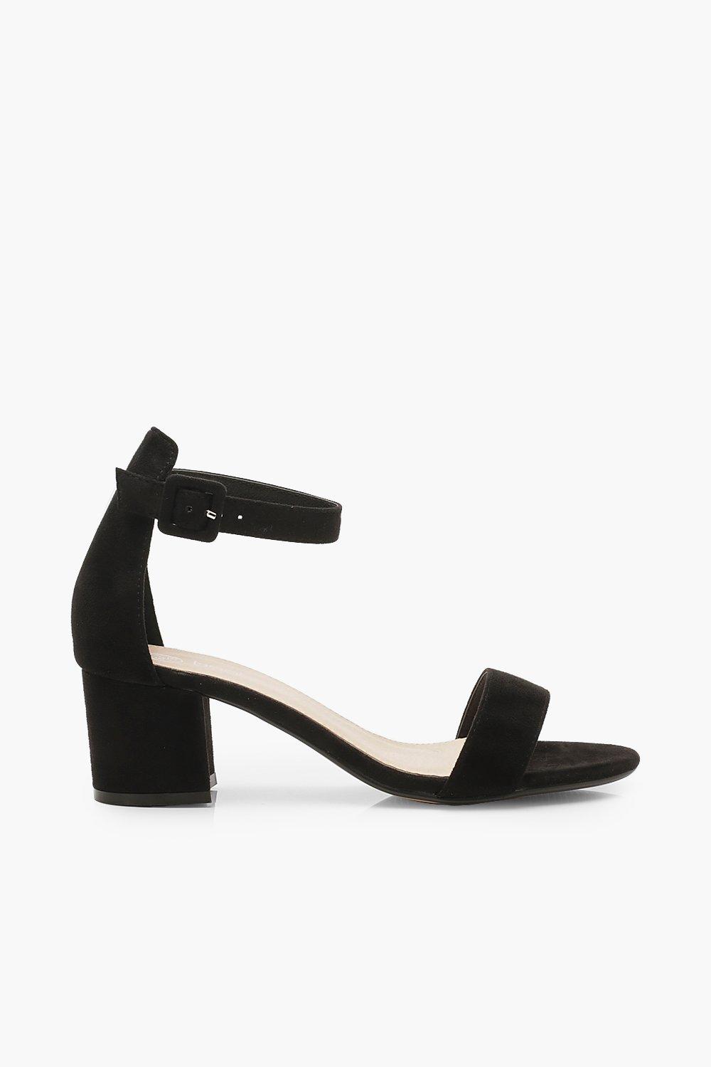 boohoo black block heels