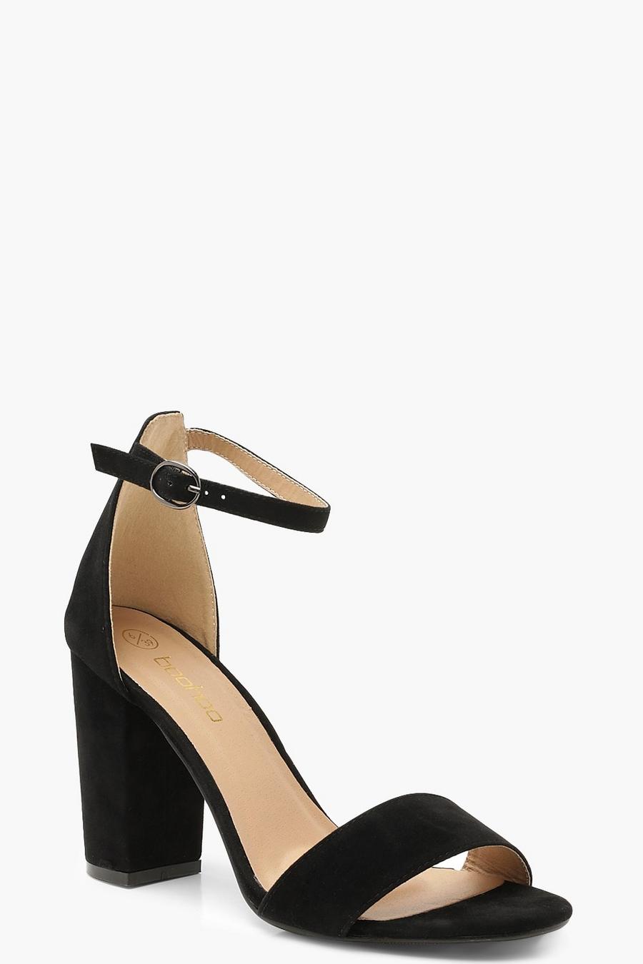 Black Wide Fit Barely There Heels image number 1