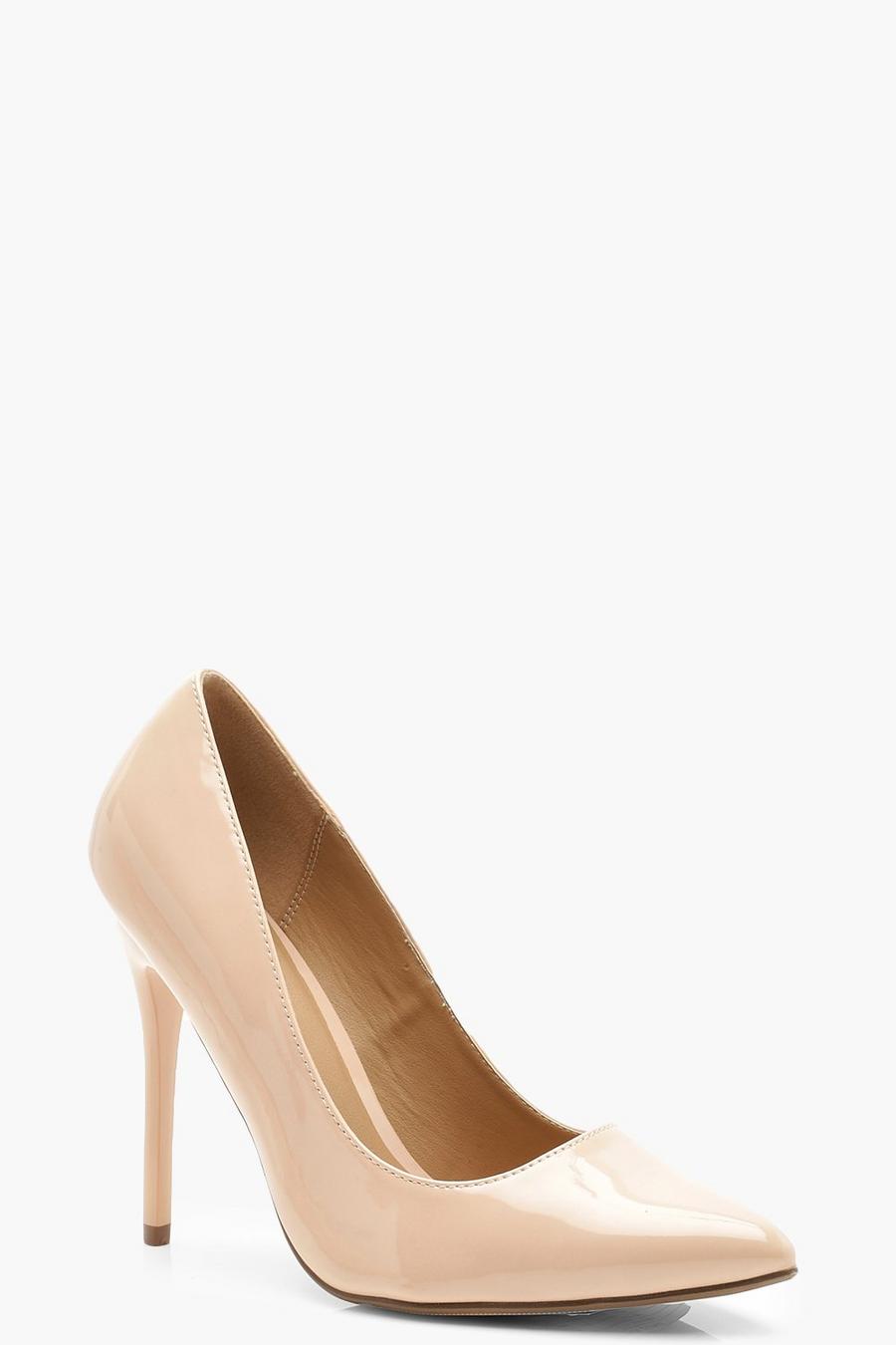 Nude Wide Fit Stiletto Heel Court Shoes image number 1