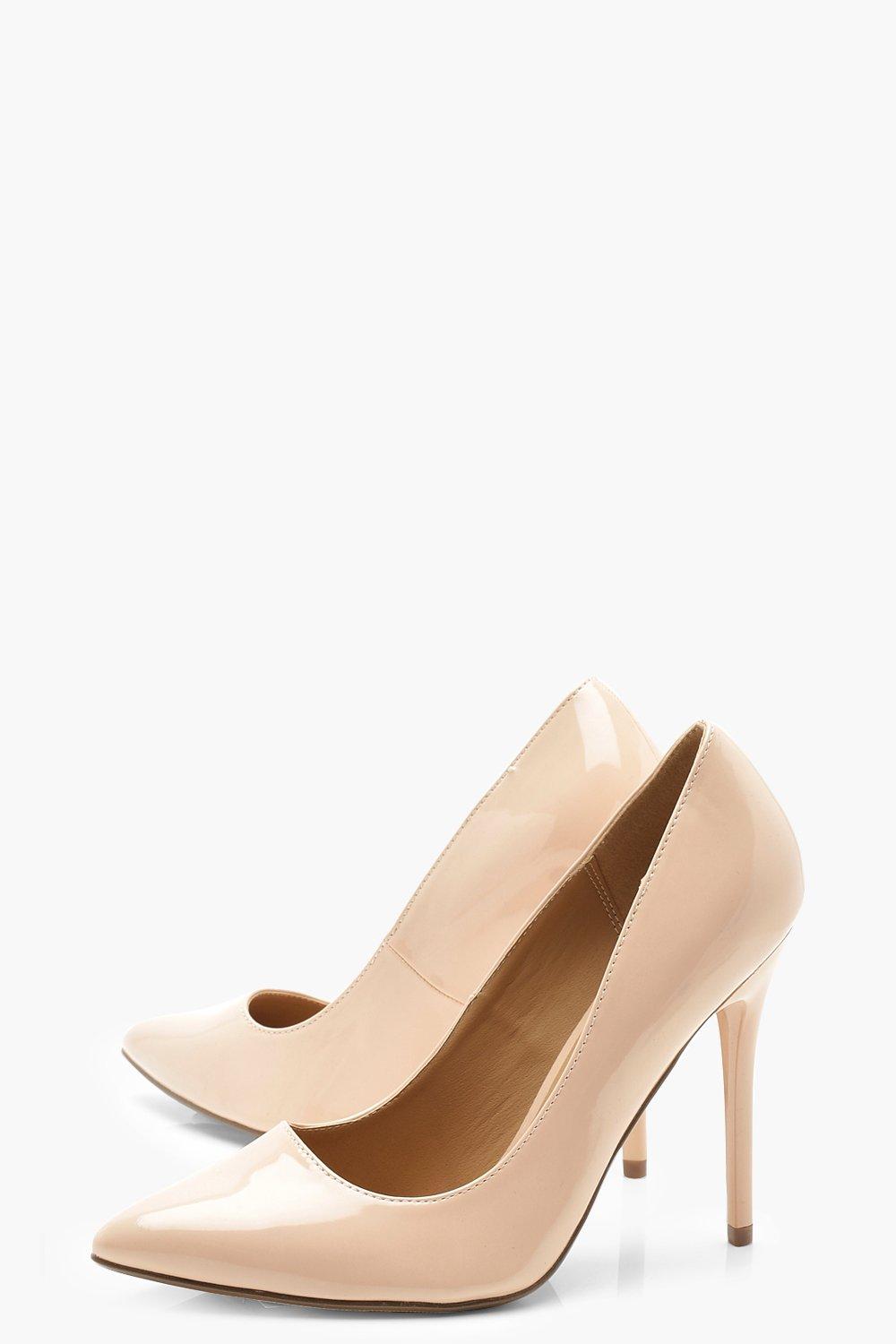 wide width nude pumps