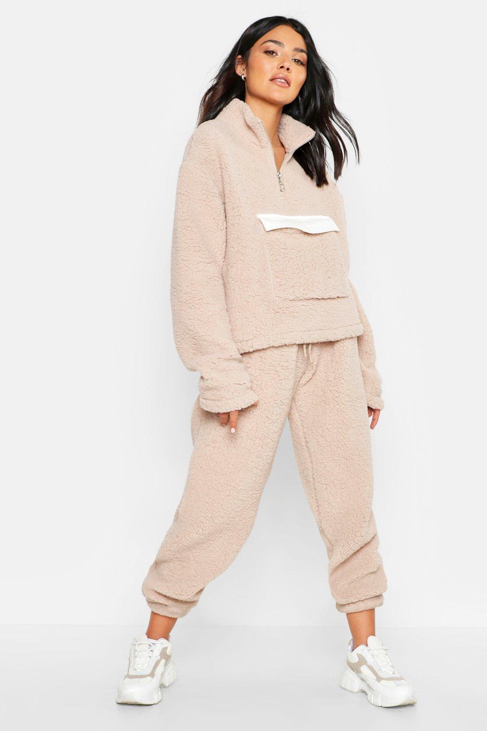 teddy bear fleece joggers