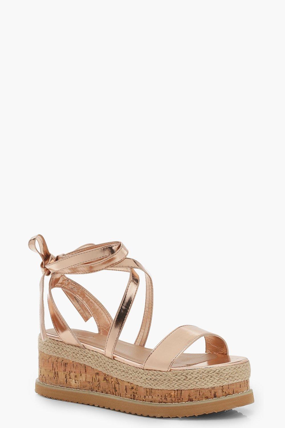 rose gold flatform sandals